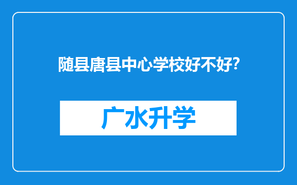 随县唐县中心学校好不好？