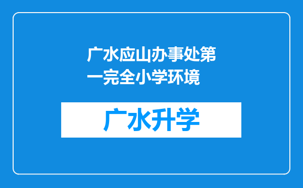 广水应山办事处第一完全小学环境