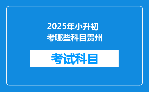 2025年小升初考哪些科目贵州