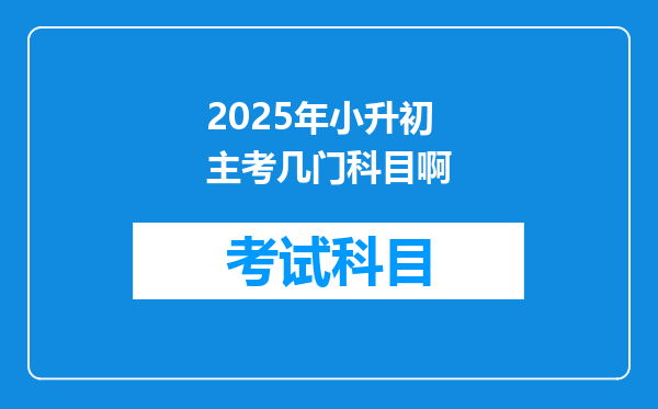 2025年小升初主考几门科目啊