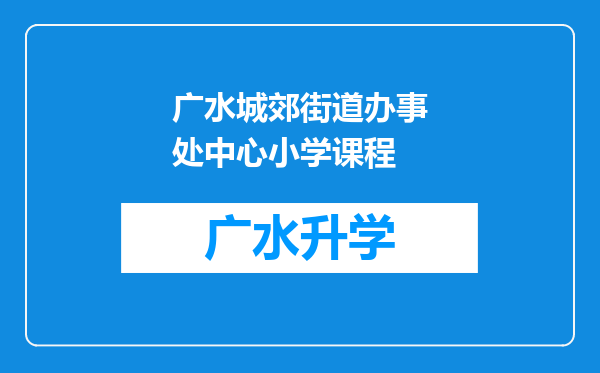 广水城郊街道办事处中心小学课程