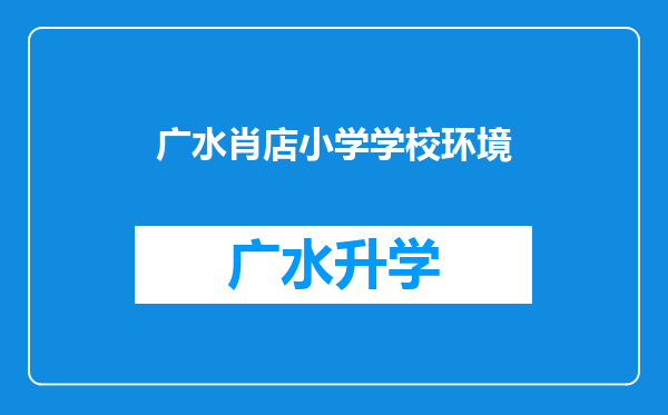 广水肖店小学学校环境