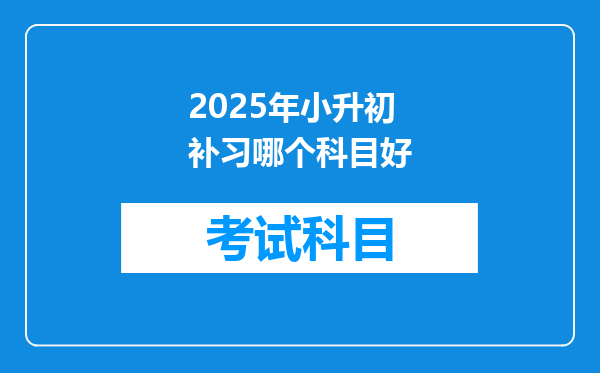 2025年小升初补习哪个科目好