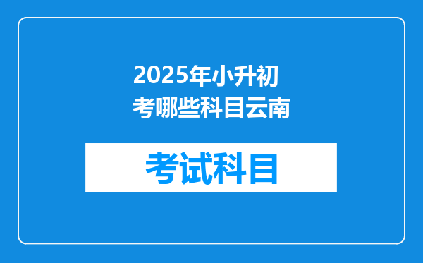 2025年小升初考哪些科目云南