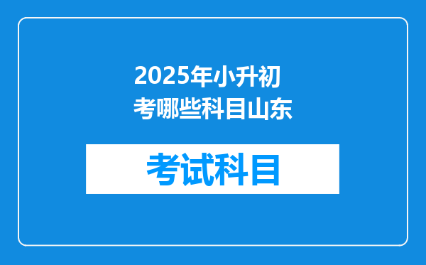 2025年小升初考哪些科目山东