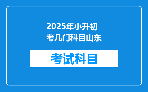 2025年小升初考几门科目山东