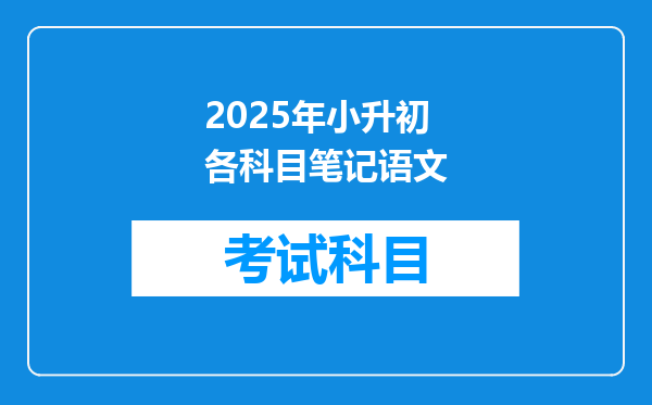 2025年小升初各科目笔记语文