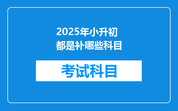 2025年小升初都是补哪些科目