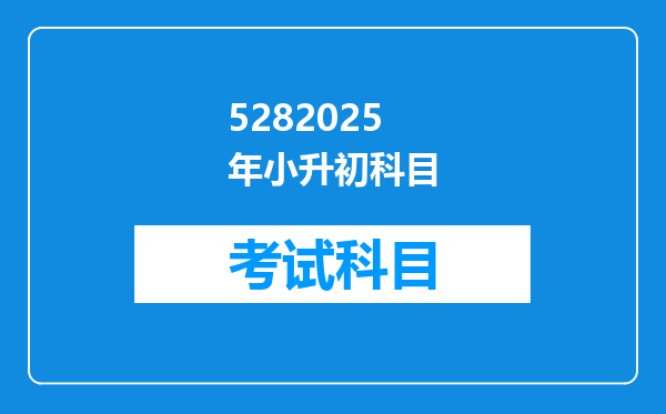 5282025年小升初科目