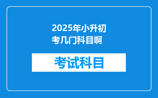 2025年小升初考几门科目啊