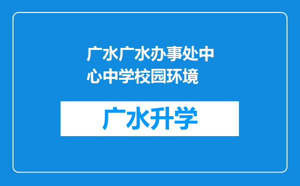 广水广水办事处中心中学校园环境