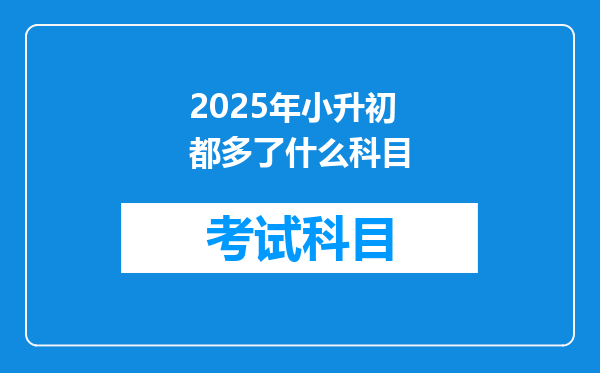 2025年小升初都多了什么科目