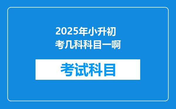 2025年小升初考几科科目一啊