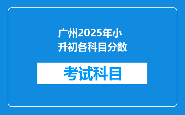 广州2025年小升初各科目分数