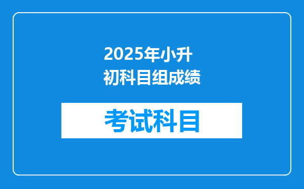 2025年小升初科目组成绩