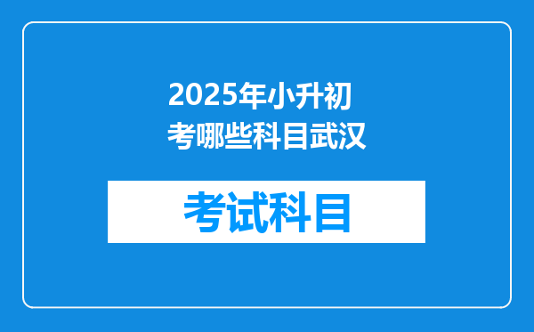 2025年小升初考哪些科目武汉