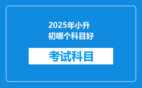 2025年小升初哪个科目好