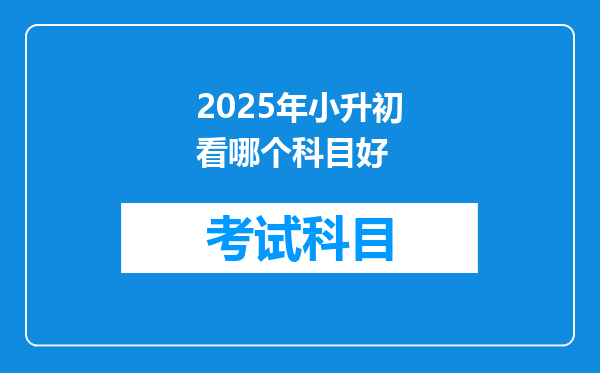 2025年小升初看哪个科目好