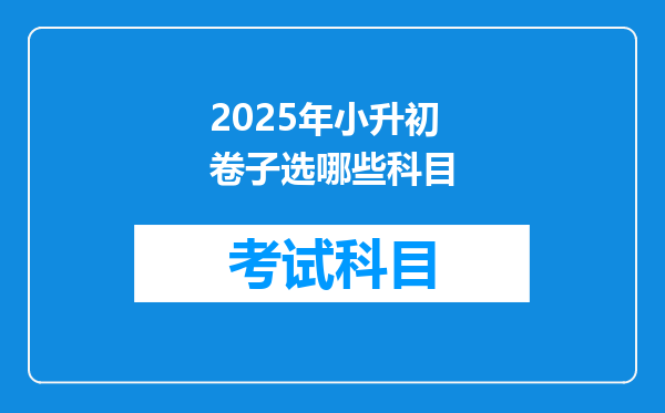 2025年小升初卷子选哪些科目