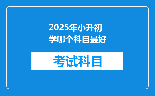 2025年小升初学哪个科目最好