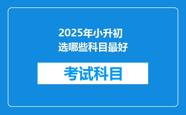 2025年小升初选哪些科目最好