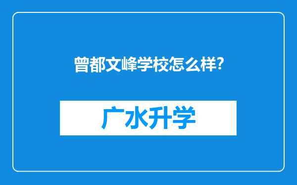 曾都文峰学校怎么样？