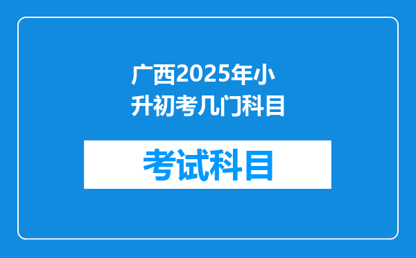 广西2025年小升初考几门科目