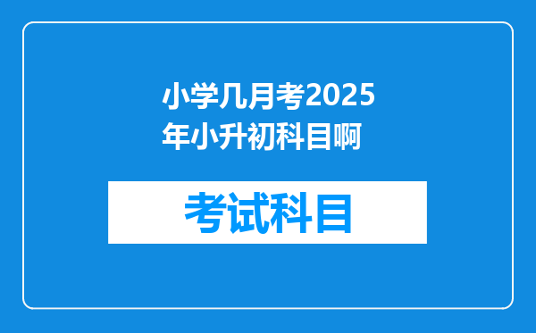 小学几月考2025年小升初科目啊