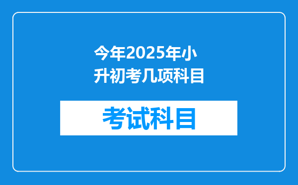 今年2025年小升初考几项科目