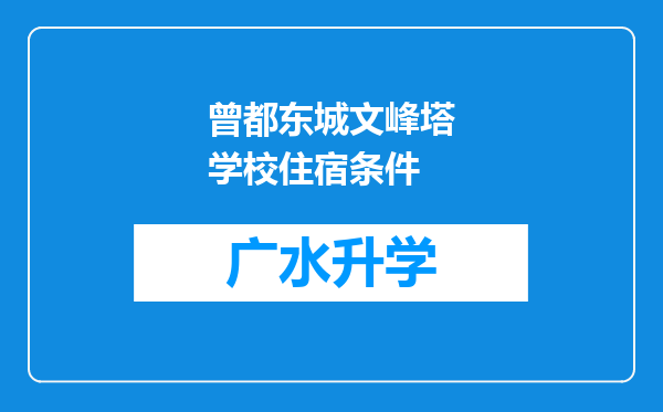 曾都东城文峰塔学校住宿条件