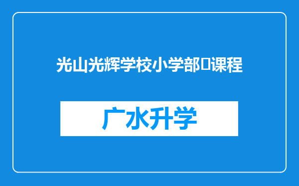 光山光辉学校小学部‌课程