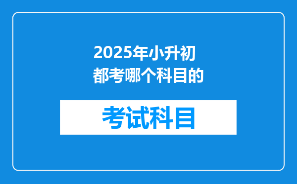 2025年小升初都考哪个科目的