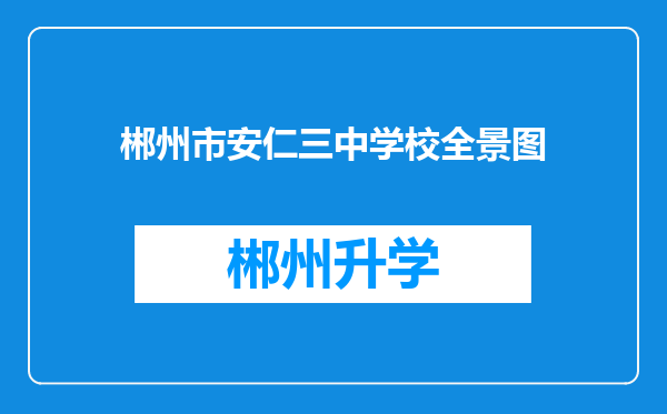 郴州市安仁三中学校全景图