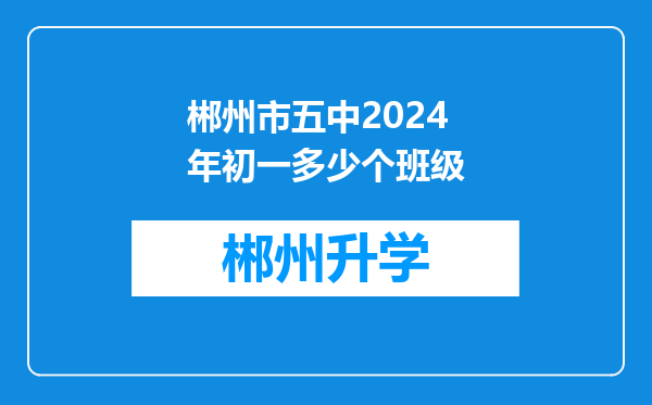 郴州市五中2024年初一多少个班级