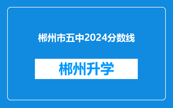 郴州市五中2024分数线