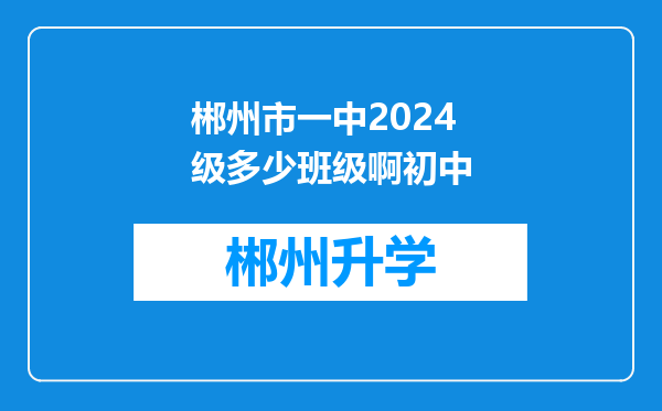 郴州市一中2024级多少班级啊初中