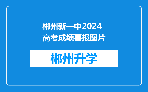 郴州新一中2024高考成绩喜报图片