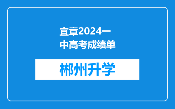 宜章2024一中高考成绩单