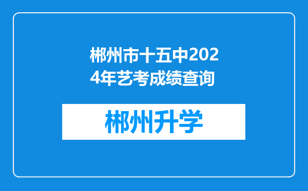 郴州市十五中2024年艺考成绩查询