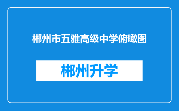 郴州市五雅高级中学俯瞰图