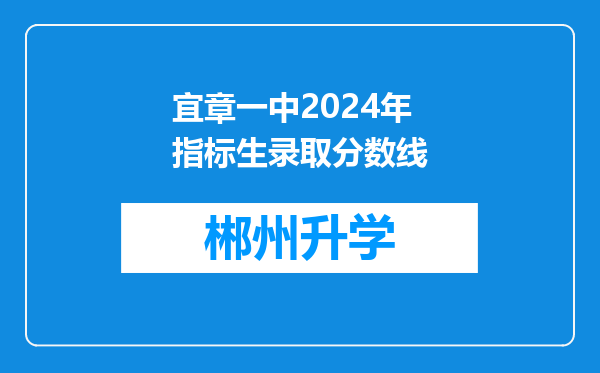 宜章一中2024年指标生录取分数线