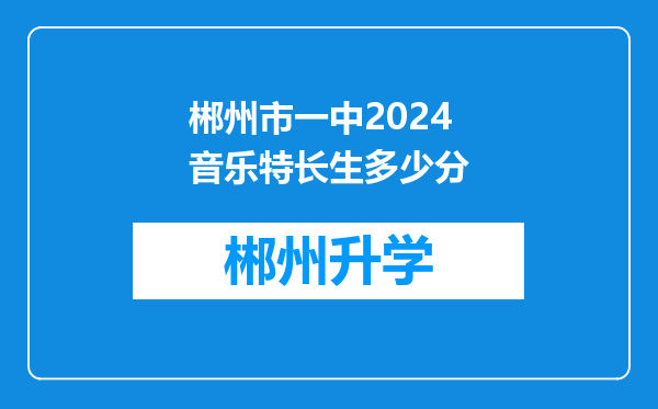 郴州市一中2024音乐特长生多少分