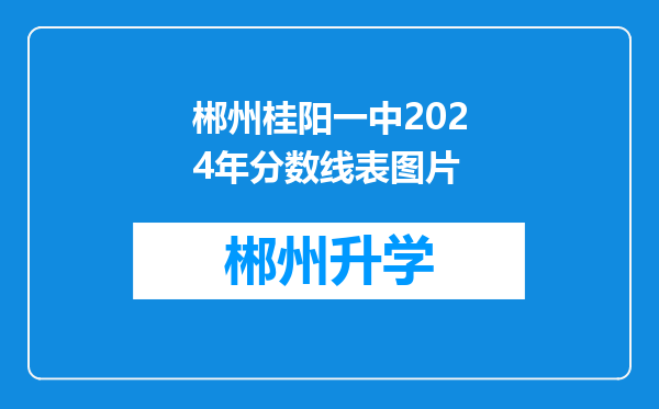 郴州桂阳一中2024年分数线表图片