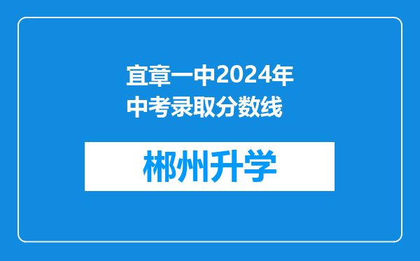 宜章一中2024年中考录取分数线