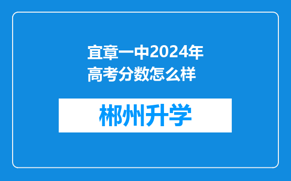 宜章一中2024年高考分数怎么样