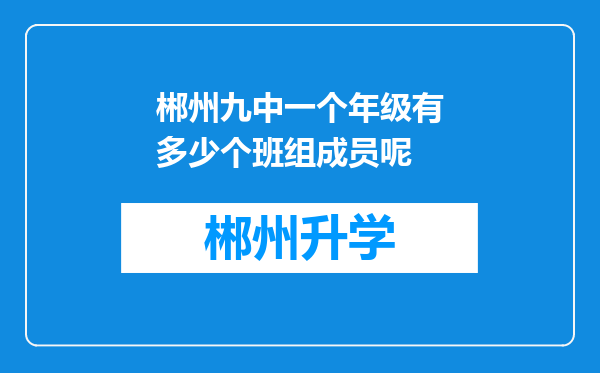 郴州九中一个年级有多少个班组成员呢