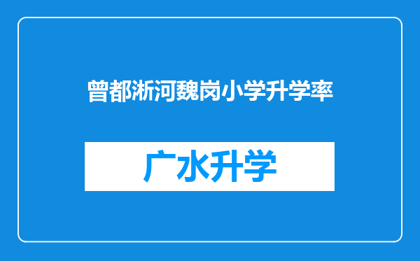 曾都淅河魏岗小学升学率