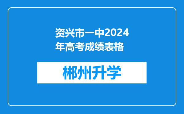 资兴市一中2024年高考成绩表格