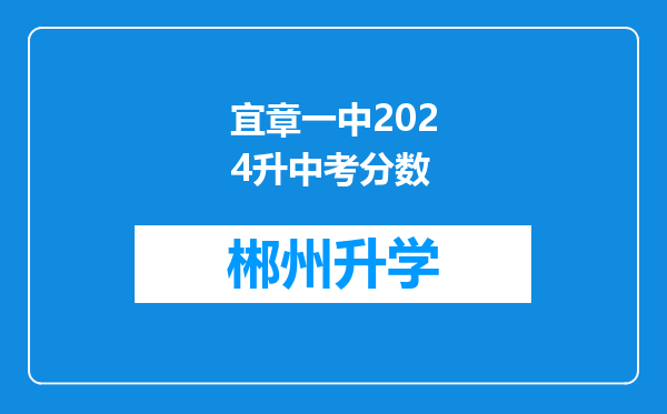 宜章一中2024升中考分数