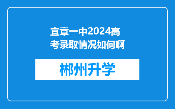 宜章一中2024高考录取情况如何啊